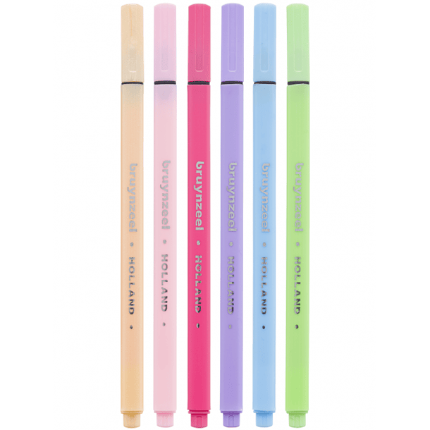 Marcadores Punta Fina Bruynzeel Set 6 Colores Pastel 2