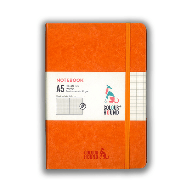 Libreta Colour Hound A5 Naranjo Texturada 