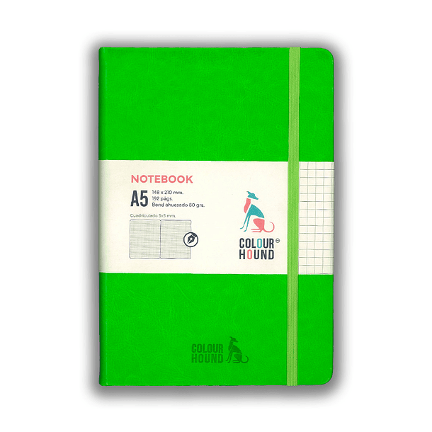 Libreta Colour Hound A5 Verde Texturada 