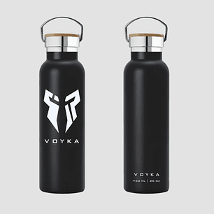 Botella termica acero inoxidable Voyka. 750ml con Tapa de Bambu