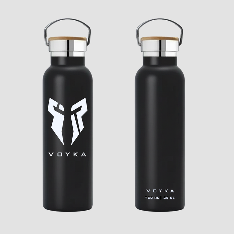 Botella termica acero inoxidable Voyka. 750ml con Tapa de Bambu 1