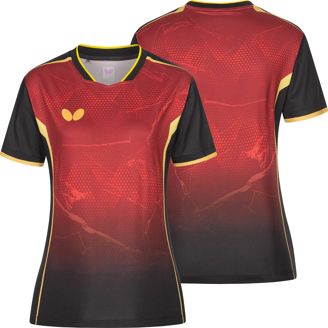 Sutairu Lady Shirt Black-Red 2