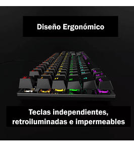 Teclado mecanico Pro Gaming Español retroiluminado impermeable