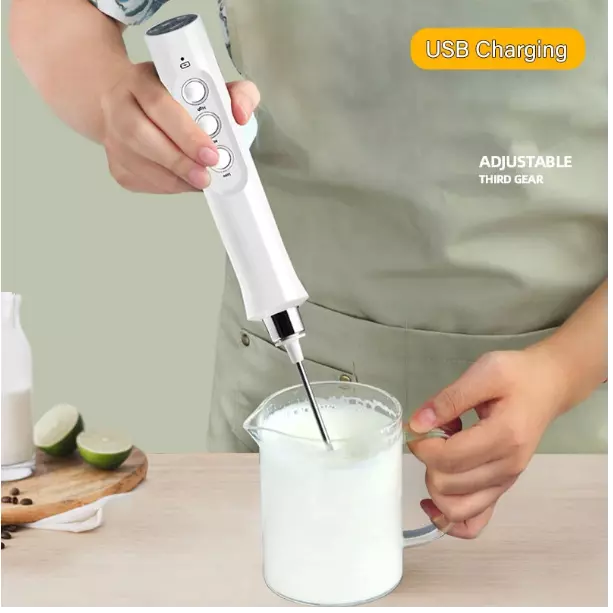 Espumador de leche recargable funciona con pilas, espumador de viaje  portátil de 2 velocidades, espumador de leche eléctrico para café con  leche