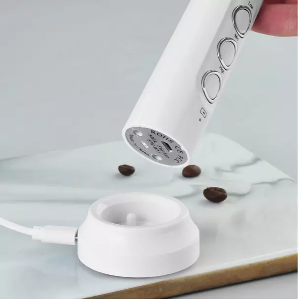 Espumador de leche eléctrico con batidor doble, Espumador de leche  recargable por USB ShuxiuWang 8390611613327
