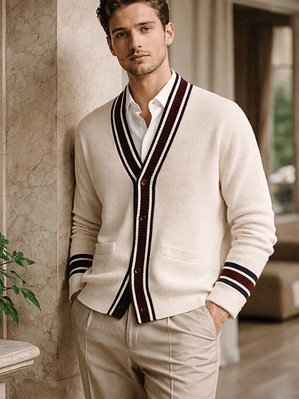 Cardigan de punto clásico (V-neck cardigan)