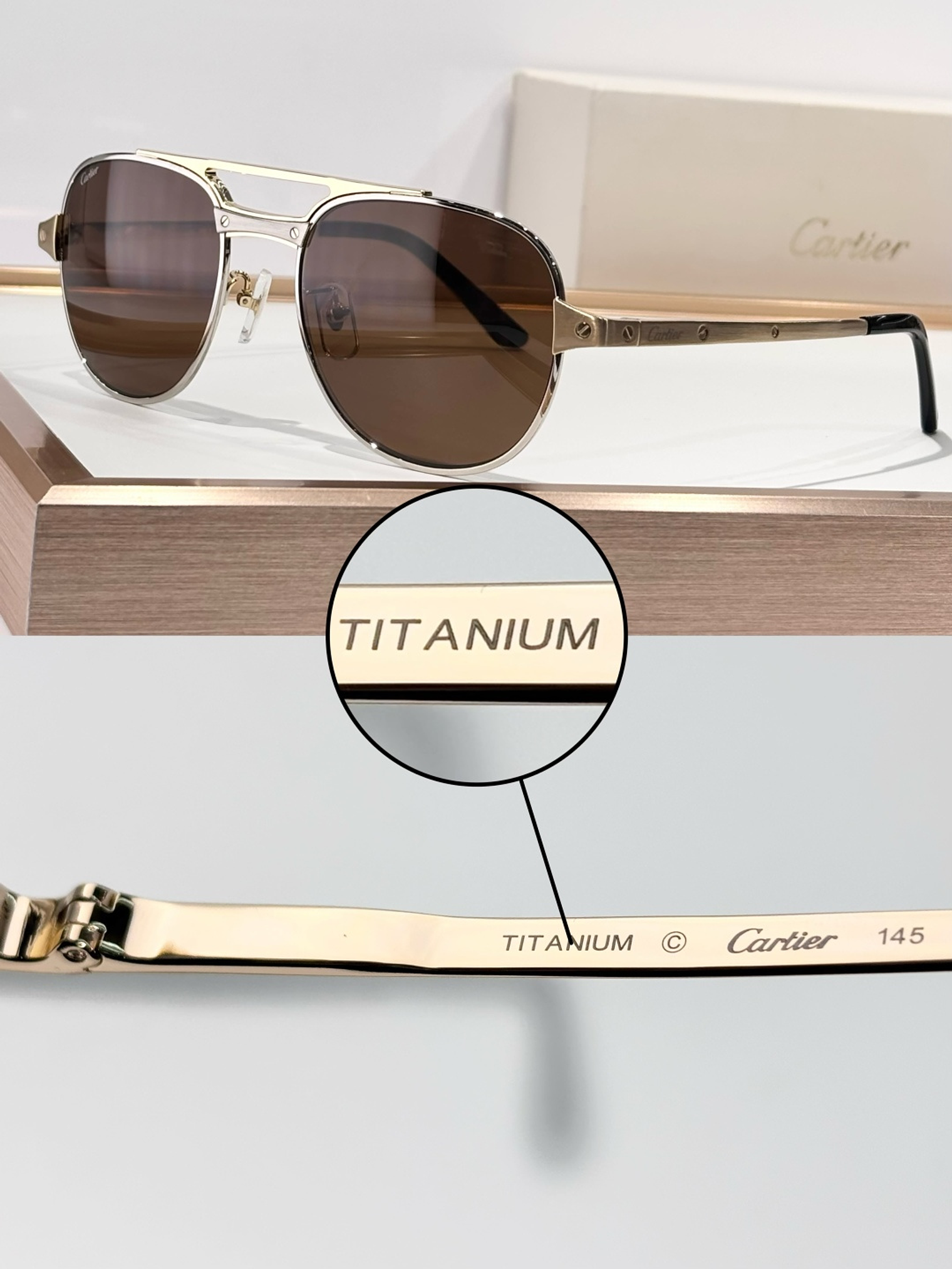 Lentes de Sol Cartier Titanium 145 1