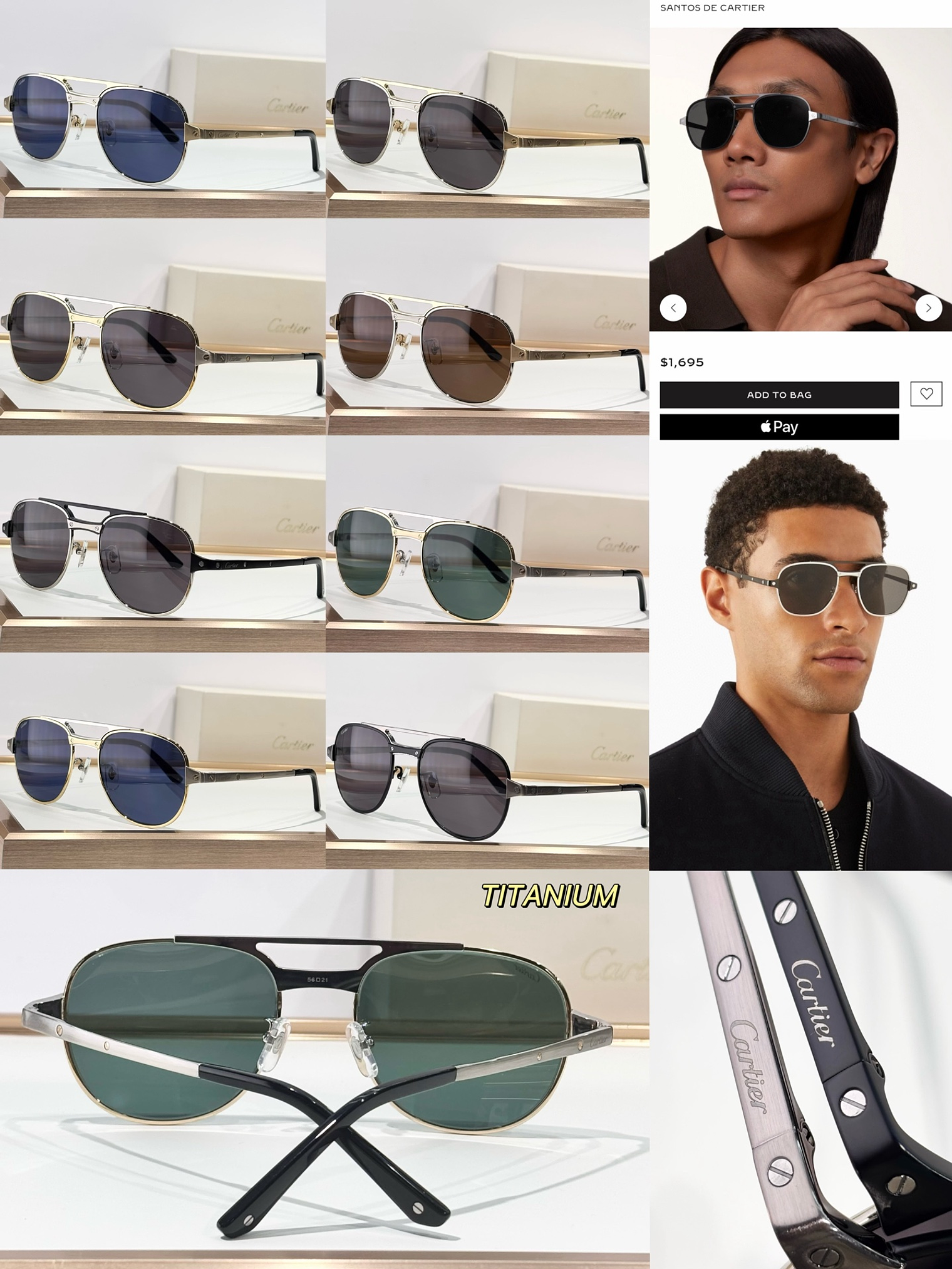 Lentes de Sol Cartier Titanium 145 5