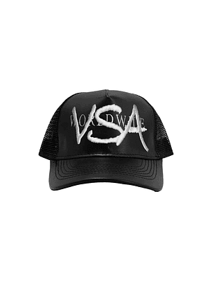 Gorra VSA Snapback Black Trasher Leather