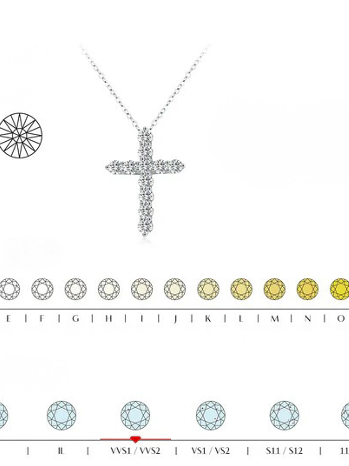 Colgante Plata 925 Cruz + Moissanite 0,20 qt x 11 x 3,50 mm (Unisex) 4