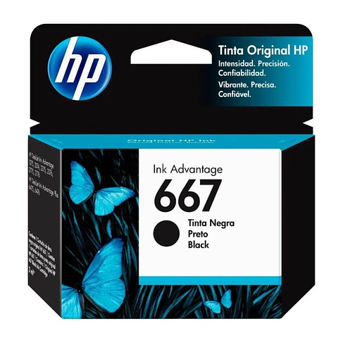 Tinta Original Hp 667 Bk (3Ym79Al)