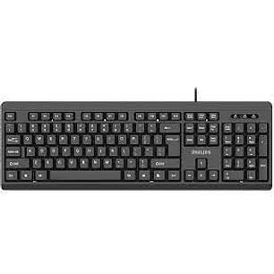 Teclado Con Cable Usb Plug And Play Philips K224 Negro