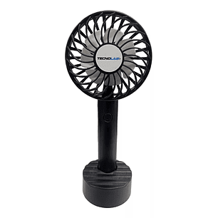 Ventilador Recargable Portátil Con Soporte Negro
