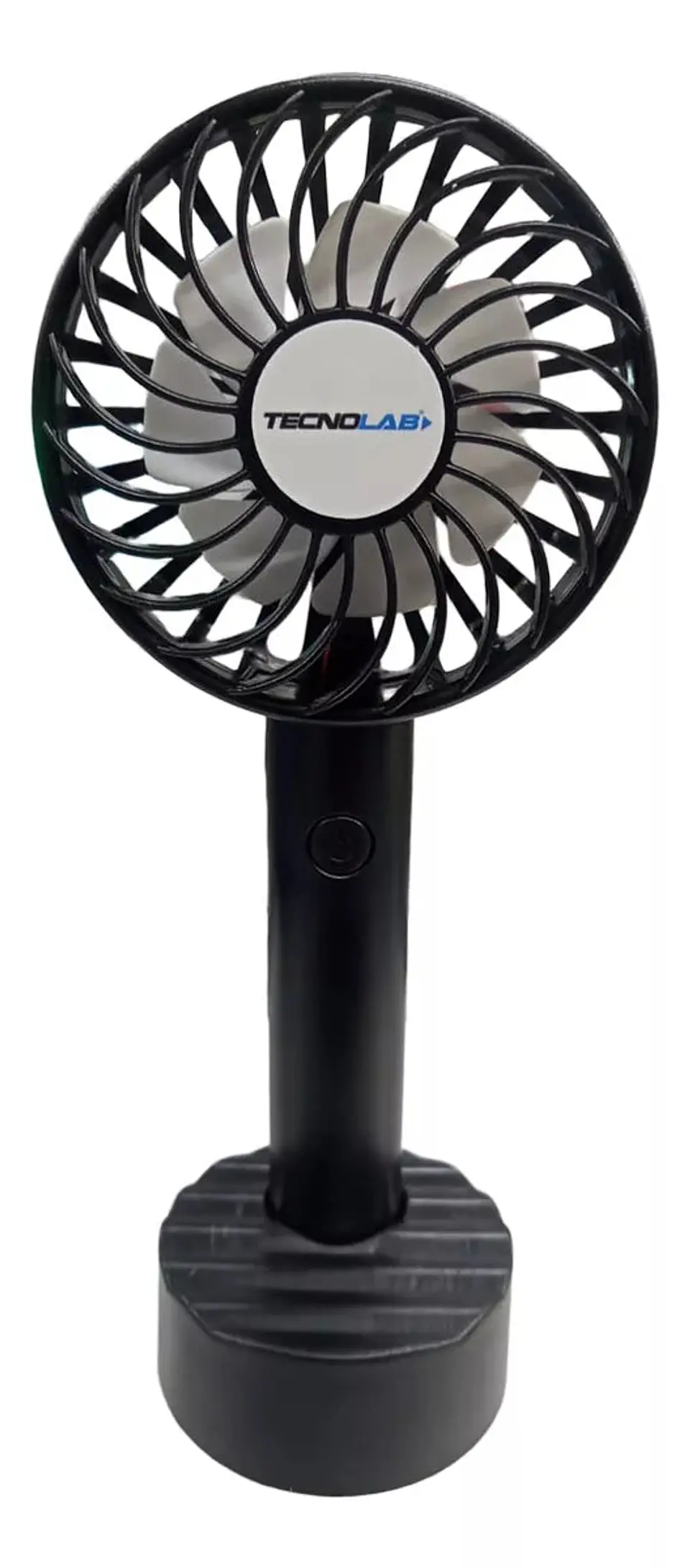 Ventilador Recargable Portátil Con Soporte Negro 1