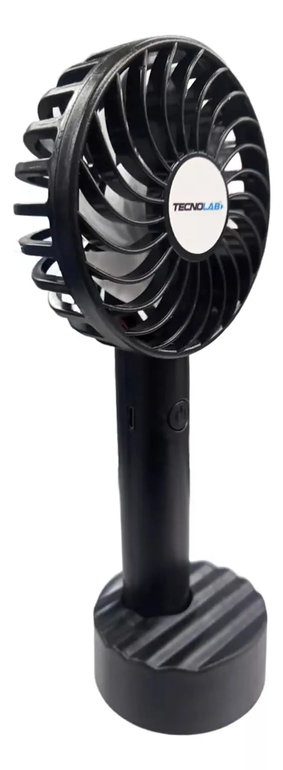 Ventilador Recargable Portátil Con Soporte Negro 2