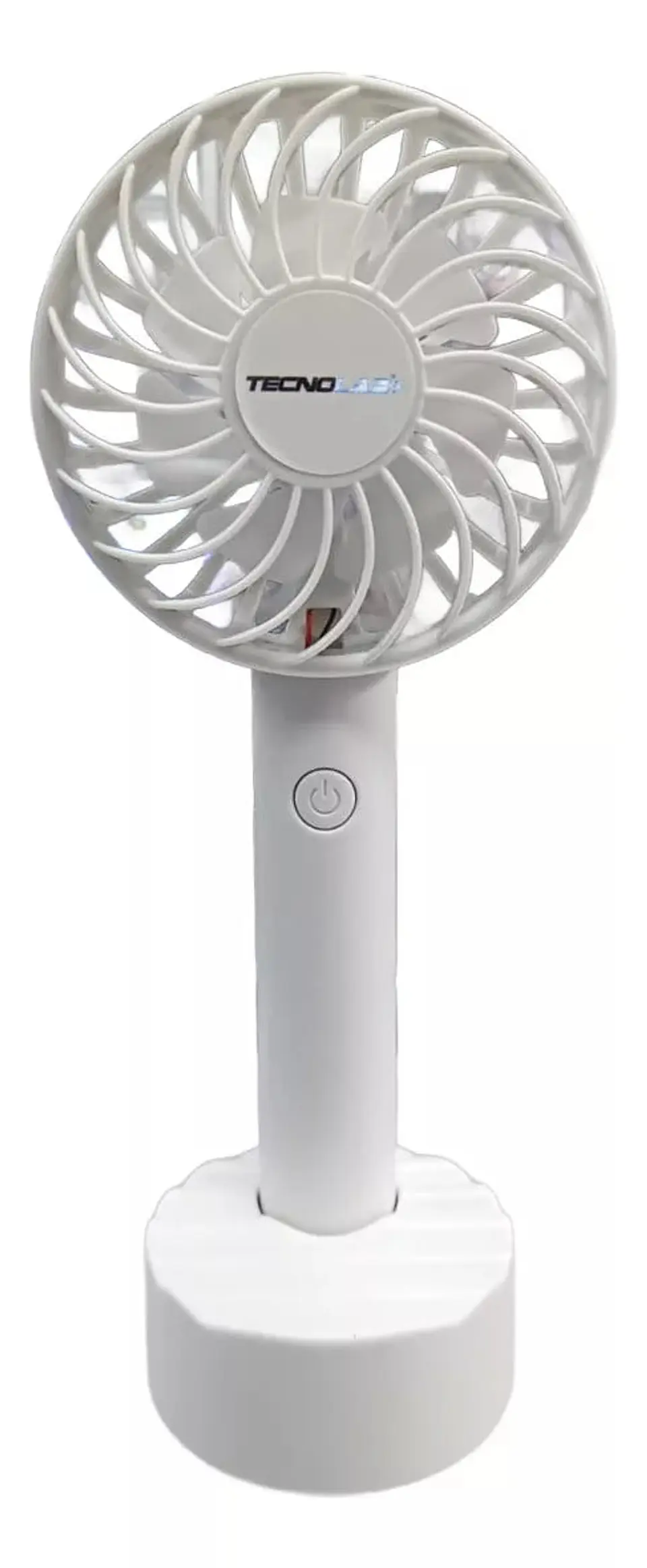 Ventilador Recargable Portátil Con Soporte Blanco 1