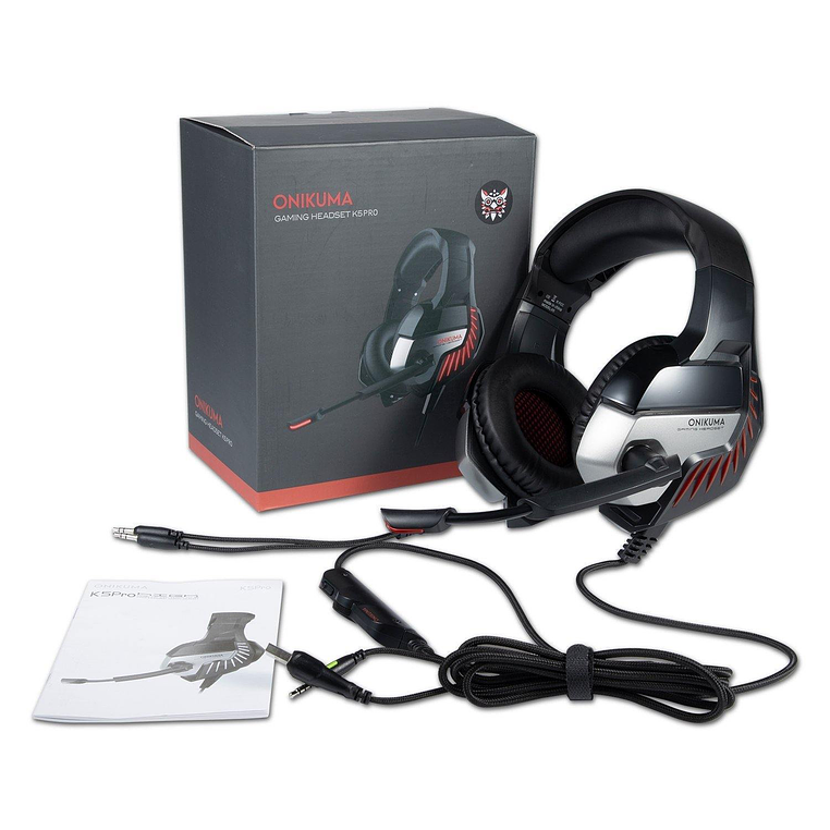 Audífono Gamer Onikuma K5 Pro Rojo 4