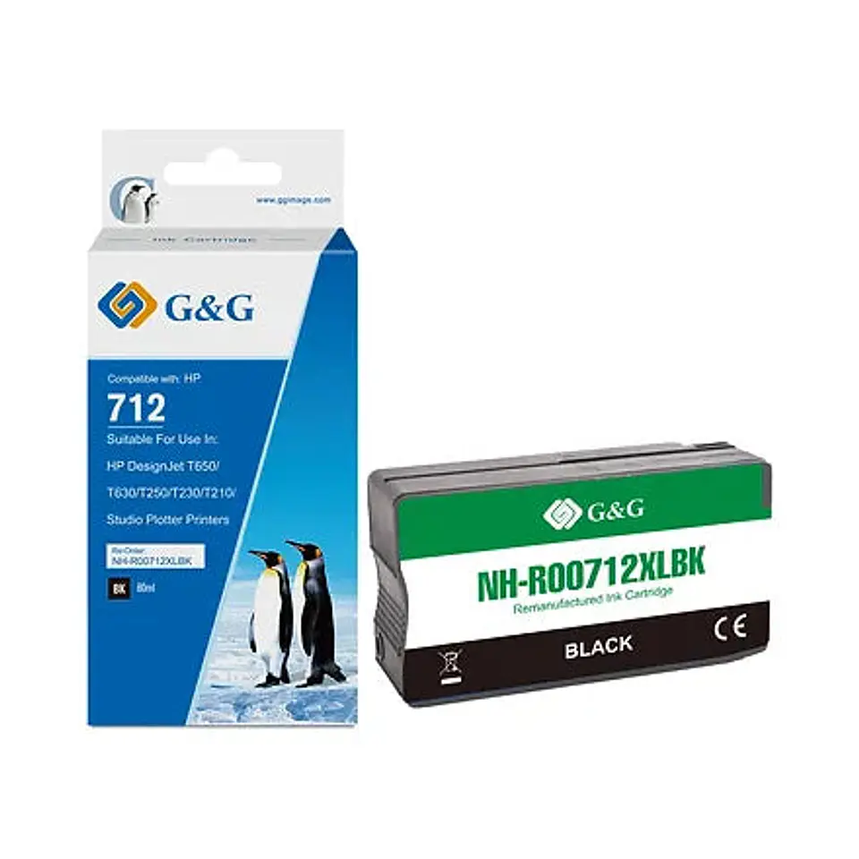 Cartucho Alternativo Hp 712 Black G&G 1