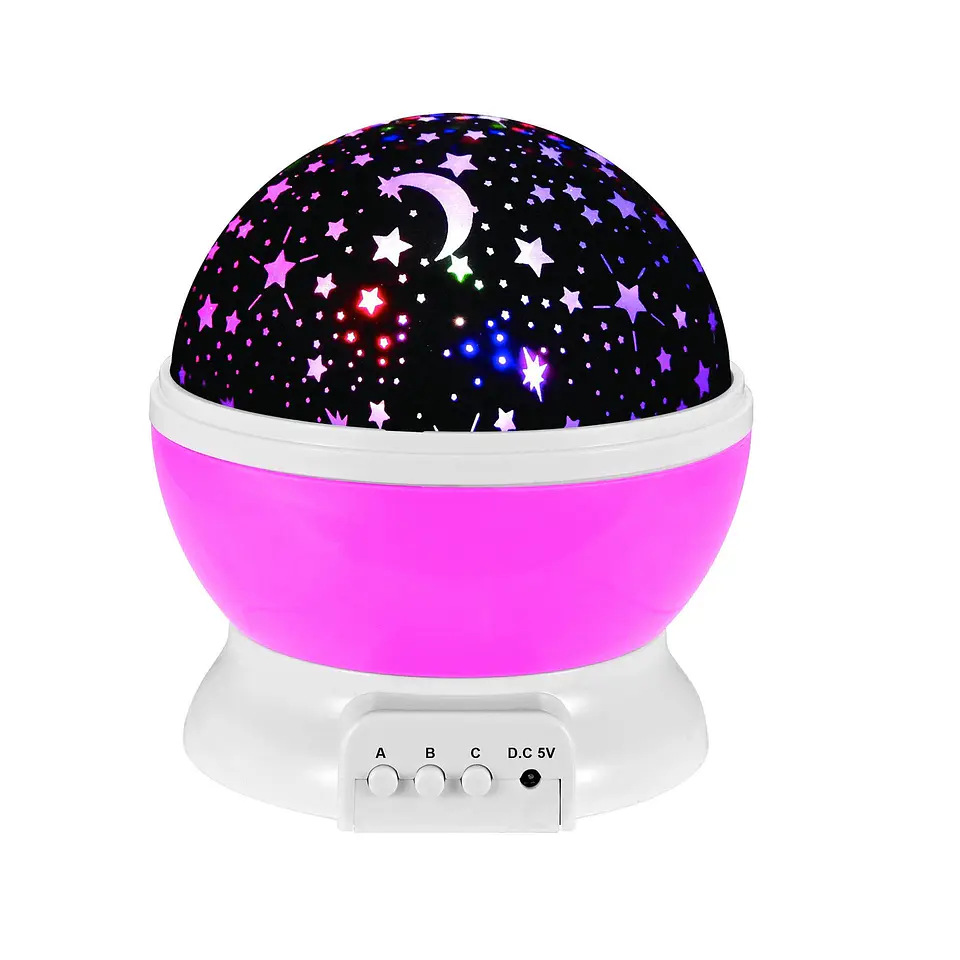 Lampara Espanta Cucos Proyector Estrellas  Rosado 1