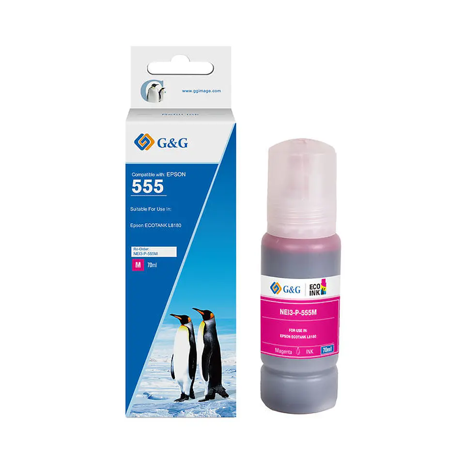 Tinta  Alternativa Ecotank T555 Magenta G&G 1