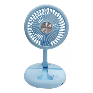 Ventilador Plegable Recargable Usb Portátil Celeste Tecnolab