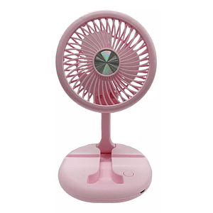 Ventilador Plegable Recargable Usb Portátil Rosado Tecnolab