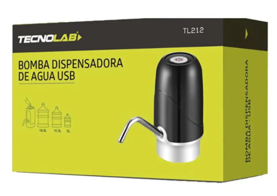 Dispensador De Agua Electrónico Recargable Usb Tl212 Tecnolab 3