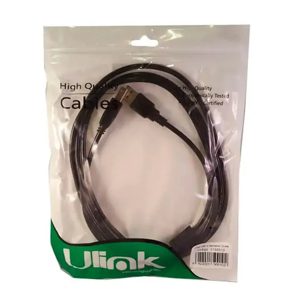 Cable Usb 2.0 A-B Para Impresora 1,8 M Ulink 3