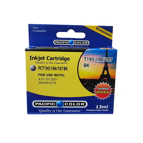 Cartucho Alternativo Pacific Color Pc-T195/196/197 Bk