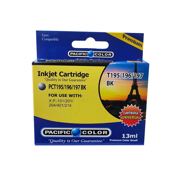 Cartucho Alternativo Pacific Color Pc-T195/196/197 Bk 1