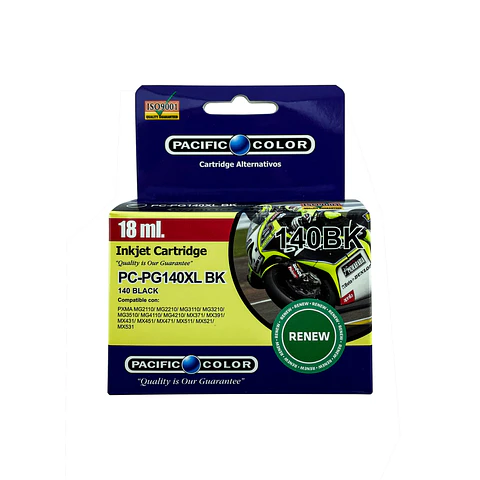 Cartucho  Alternativo Pacific Color Pg-140Xl Bk