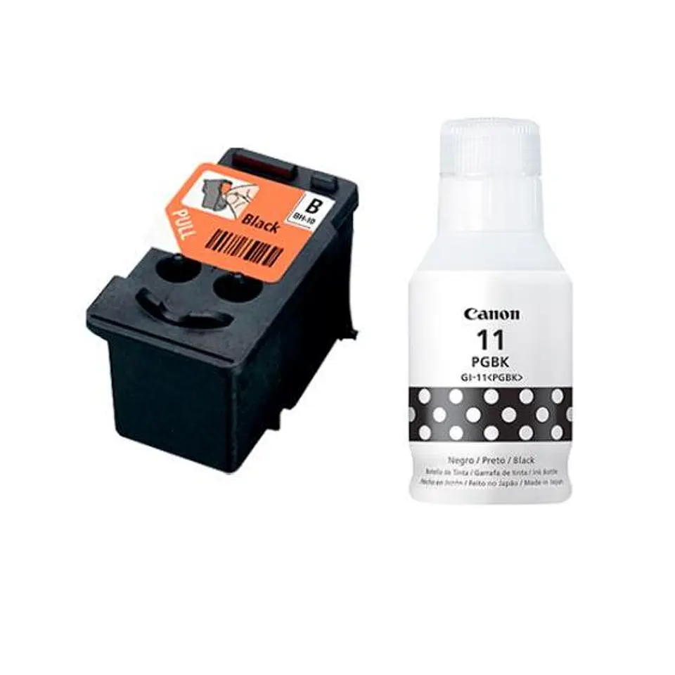 Kit Cabezal Y Botella De Tinta Canon Bh-10 + Gi-11, Negro 1