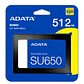 Disco Duro Estado Solido  Asu650SS 512GB 2,5 Adata  - Miniatura 1