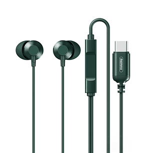 AUDIFONO CON CABLE TIIPO/C  RM-512A GREEN REMAX 