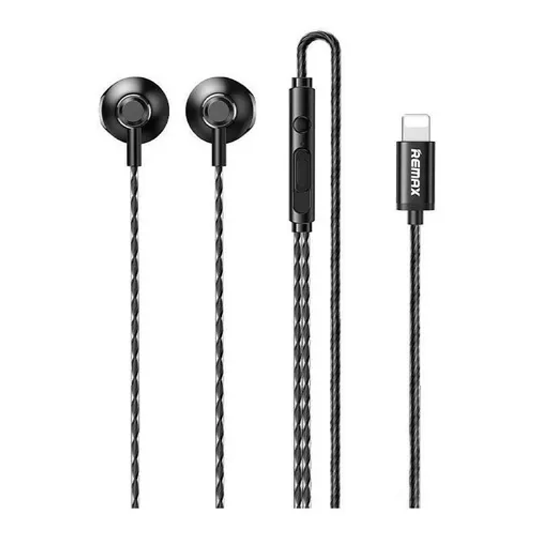 AUDIFONO CON CABLE LIGHTNING RM-711I METAL BLACK  REMAX  1