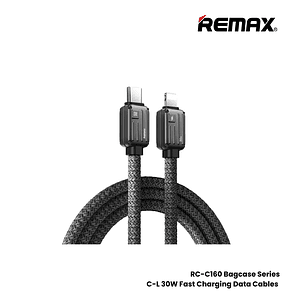 Cable Usb Tipo/C a Lightning RC-C160 30W Black Bagcase Remax