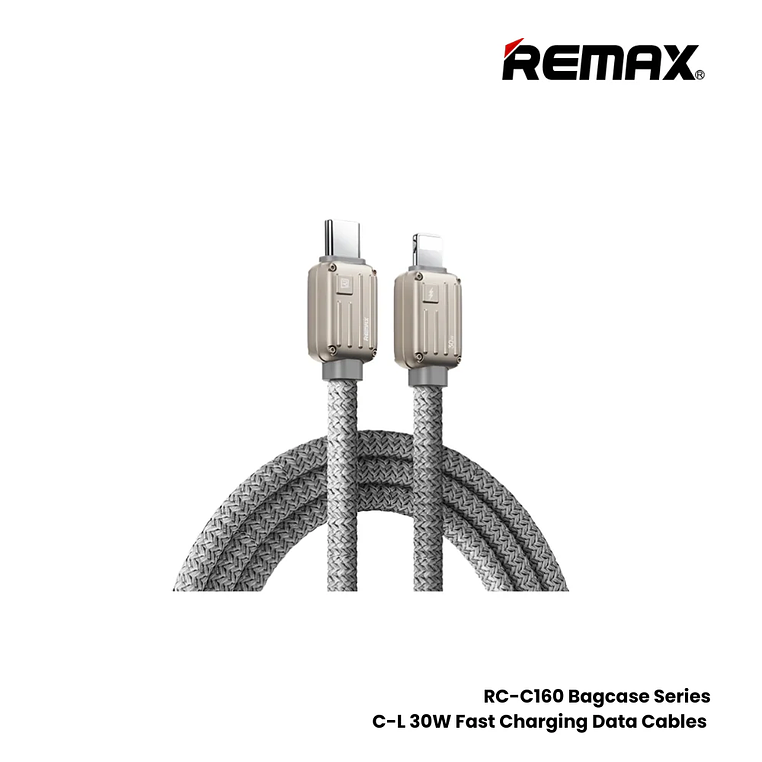 CABLE USB TIPO/C A  LIGHTNING RC-C160 30W GRAY BAGCASE REMAX  1