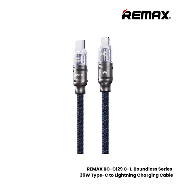 CABLE USB TIPO/C A LIGHTNING 30W RC-C129 BLUE REMAX  1