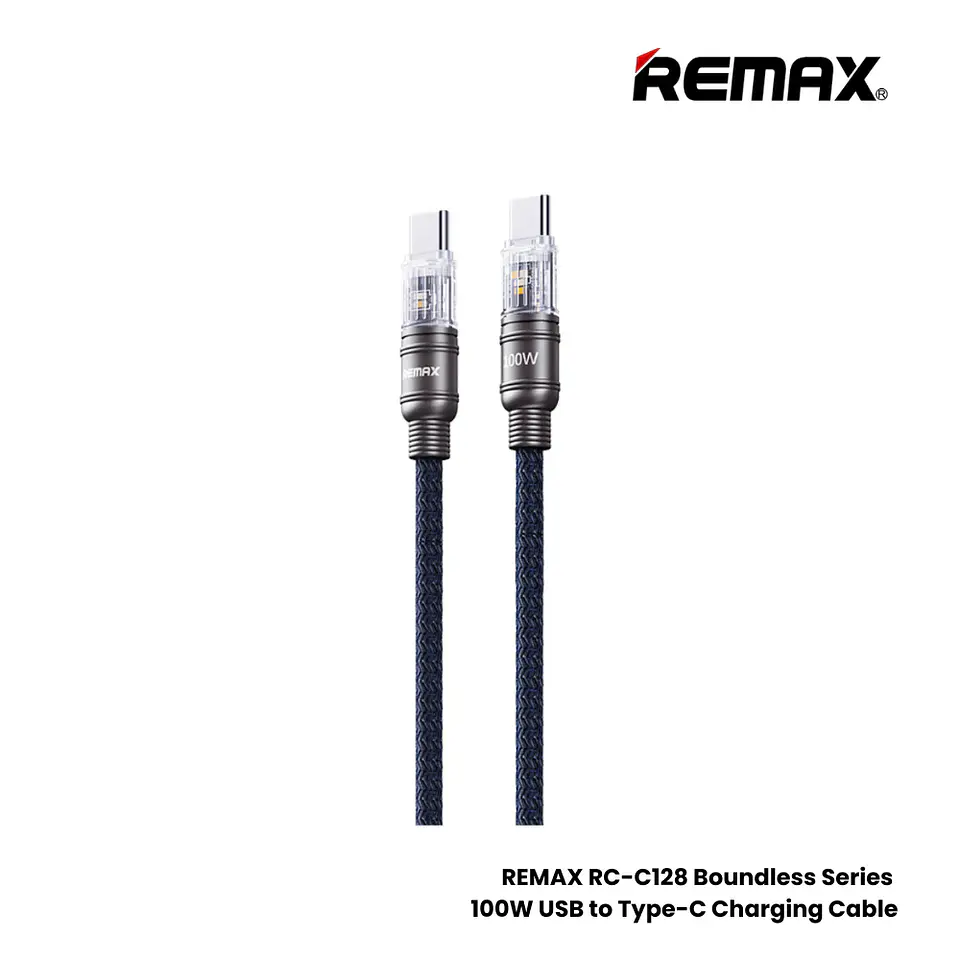Cable USB/C A Tipo/C RC-C130 100W Blue Zinc Alloy Boundles REMAX  1