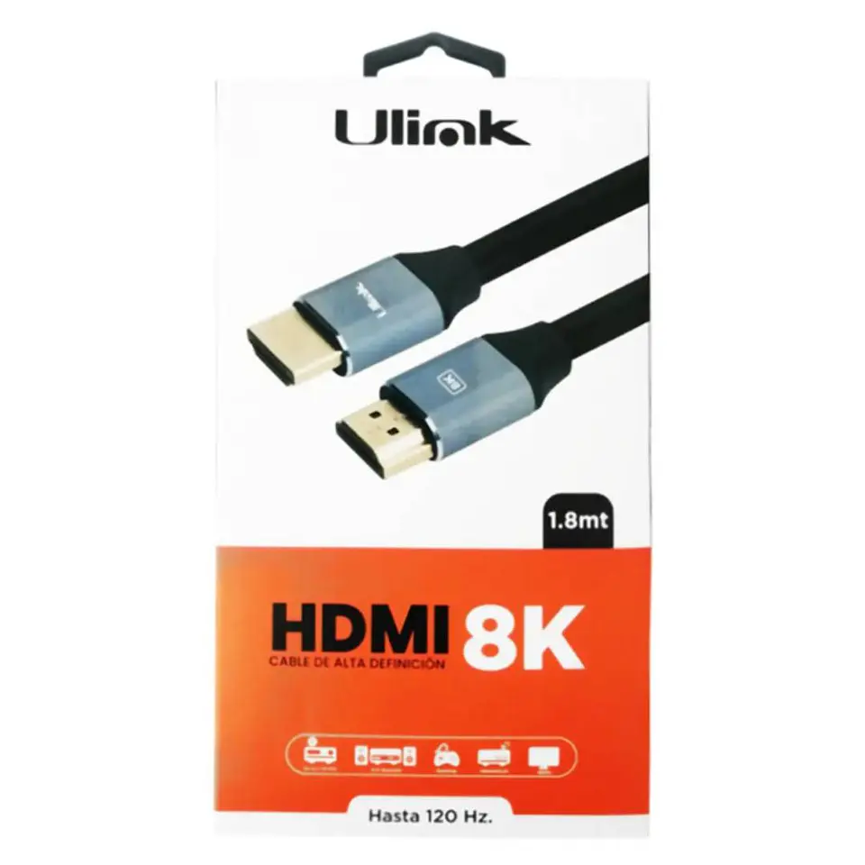 Cable HDMI A HDMI 1,8MTS V2,1 8K 60HZ Negro ULINK  2