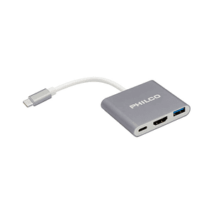 Adaptador HUB Tipo C 42178  A HDMI + USB 3.0  3 en 1 4K PHILCO 