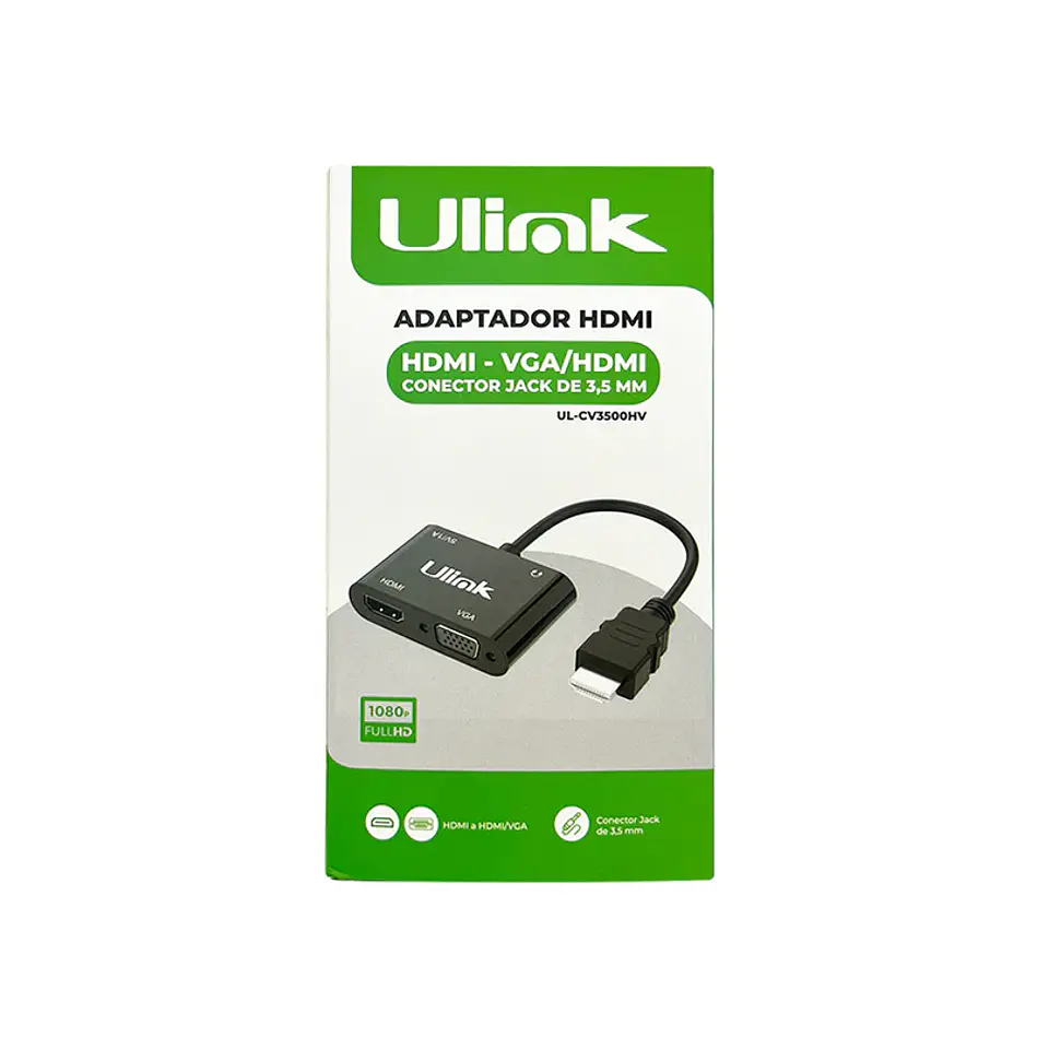 Conversor HDMI A HDMI + VGA C/Audio + Micro USB UL-CV3500HV ULINK  3