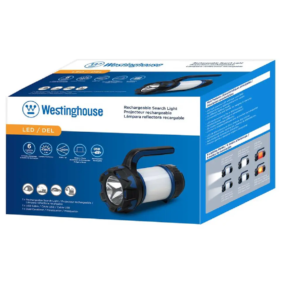 Linterna Farol Recargable 380 Lumen W-WF215-CB WESTINGHOUSE 2