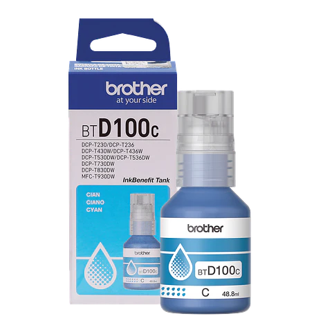 Tinta Original Brother BTD100 Cian