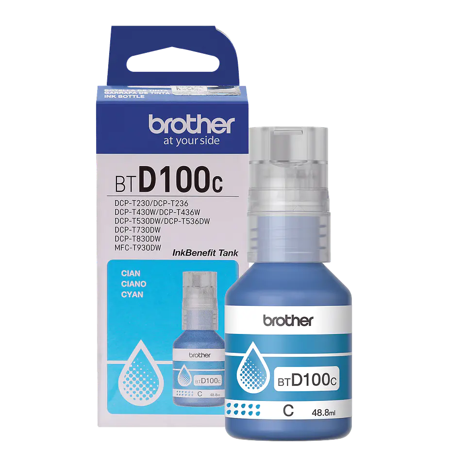 Tinta Original Brother BTD100 Cian 1