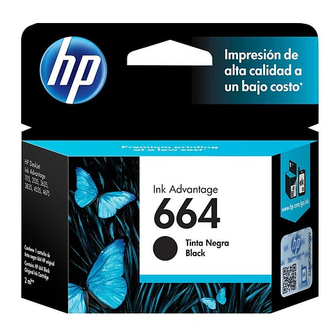 Tinta Original Hp 664 Bk (F6V29Al)