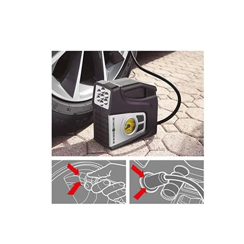 Compresor de Aire 12V 100 PSI con Luces LED de Emergencia Tecnolab 2