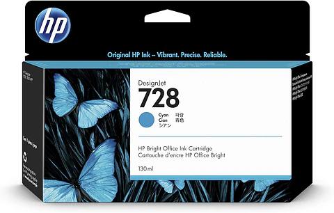 Cartucho Original Hp 728 Cian (F9J67A) 130 Ml