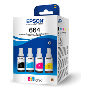 Pack Tinta Epson T664 Original 70ML 4 Colores