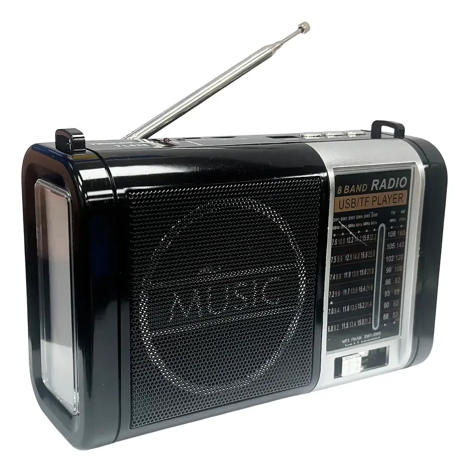 Radio Portátil 5W Recargable USB con Linterna Tecnolab TL638 Negro 3